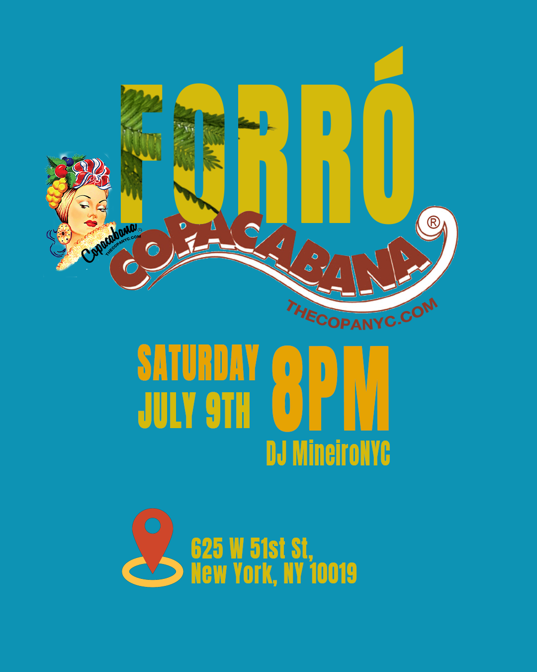 Forró Copabana New York, July 9th at 8pm